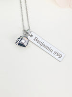 Football Necklace Football Helmet Jewelry, Best Christmas Gifts for Football Players Fan, D095