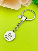 Basketball Coach Keychain Stainless Steel, Best Seller Christmas Gifts for Basketball Coach, D099