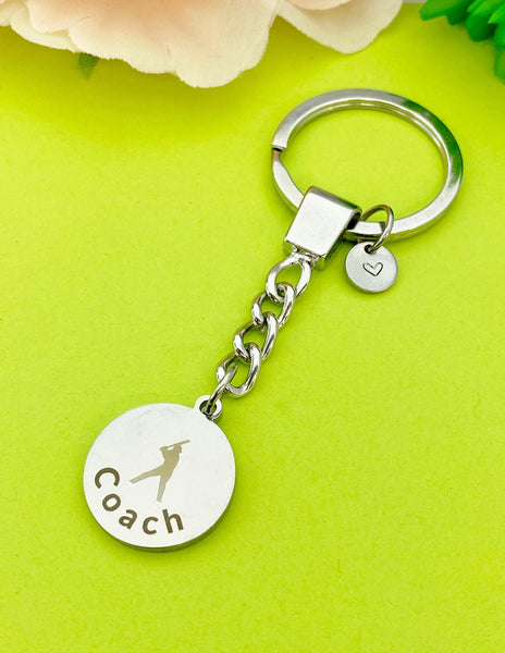 Baseball Coach Keychain Stainless Steel, Best Seller Christmas Gifts for Softball Coach, D101