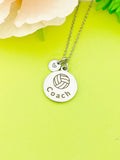 Volleyball Coach Necklace Stainless Steel Jewelry, Best Seller Christmas Gifts for School Sport Team Volleyball Coach, D119