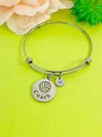 Volleyball Coach Bracelet Stainless Steel, Best Seller Christmas Gifts for School Sport Team Volleyball Coach, D127