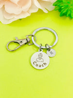 Sport Team Coach Keychain, Stainless Steel, Best Seller Christmas Gifts for Tennis Coach, D129