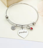 Stainless Steel Heart Grandma Bracelet D005