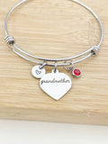 Christmas Gifts for Grandmother, Stainless Steel Heart Grandmother Bracelet, D006