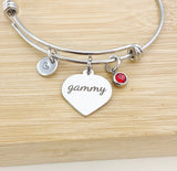 Best Christmas Gifts for Gammy Grandmother, Stainless Steel Heart Gammy Bracelet D007