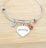 Best Christmas Gifts for Gammy Grandmother, Stainless Steel Heart Gammy Bracelet D007