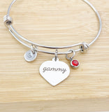 Best Christmas Gifts for Gammy Grandmother, Stainless Steel Heart Gammy Bracelet D007