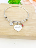Best Christmas Gifts for Godmother, Stainless Steel Heart Godmother Bracelet D008