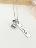 Silver Cheerleader Megaphone Necklace Christmas Gifts for Cheerleader, School Sport Team Cheer Gifts, D014
