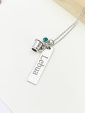 Silver Cheerleader Megaphone Necklace Christmas Gifts for Cheerleader, School Sport Team Cheer Gifts, D014