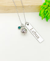 Silver Soccer Necklace, Best Seller Christmas Gifts for Soccer Team, School Sport Team Gifts, Ball, D021