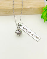 Silver Soccer Necklace Best Seller Christmas Gifts for Soccer Team, School Sport Team Gifts, Ball, D022