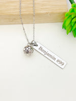 Silver Soccer Necklace Best Seller Christmas Gifts for Soccer Team, School Sport Team Gifts, Ball, D022