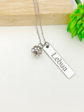 Silver Soccer Necklace Best Seller Christmas Gifts for Soccer Team, School Sport Team Gifts, Ball, D023