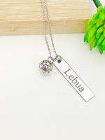 Silver Soccer Necklace Best Seller Christmas Gifts for Soccer Team, School Sport Team Gifts, Ball, D023