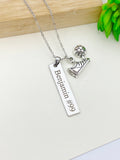 Personalized Soccer Necklace, Engraved Name, Stainless Steel