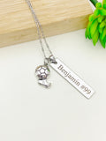 Silver Soccer Necklace Christmas Gifts for Soccer Team, School Sport Team Gifts, Ball, D026