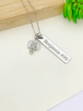 Silver Basketball Hoop Necklace Christmas Gifts for Basketball Team, School Sport Team Gifts, D030