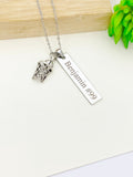 Silver Basketball Hoop Necklace Christmas Gifts for Basketball Team, School Sport Team Gifts, D031