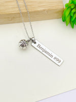 Silver Basketball Necklace Name, Ball, Best Seller Christmas Gifts for Basketball Team, School Sport Team Gifts, D032