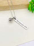 Silver Basketball Necklace Name, Ball, Best Seller Christmas Gifts for Basketball Team, School Sport Team Gifts, D032