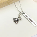 Silver Basketball Hoop Ball Necklace Name, Best Christmas Gifts for Basketball Team, School Sport Team Gifts, D034