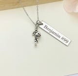 Silver Rugby Player Charm Necklace, Christmas Gifts for Rugby Team, School Sport Team Gifts, D036