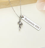 Silver Rugby Player Charm Necklace, Christmas Gifts for Rugby Team, School Sport Team Gifts, D036