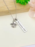 Silver I Heart Football Charm Necklace Christmas Gifts for Football Team, School Sport Team Gifts, D039