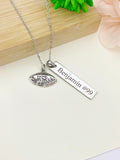 Silver I Heart Football Charm Necklace Name, Best Seller Christmas Gifts for Football Fan, School Sport Team Gifts, D041