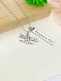Silver Football Mom Charm Necklace Name, Best Seller Christmas Gifts for Football Mom Team, School Sport Team Gifts, D042