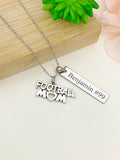 Silver Football Mom Charm Necklace Name, Best Seller Christmas Gifts for Football Mom Team, School Sport Team Gifts, D042