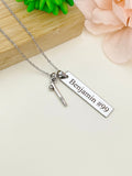 Silver Baseball Bat Ball Charm Necklace Name, Best Seller Christmas Gifts for Baseball Team, School Sport Team Gifts, D043