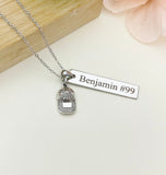 Silver Baseball Cap Hat Charm Necklace, Name, Best Seller Christmas Gifts for Baseball Team, School Sport Team Gifts, D044