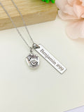 Silver Baseball Gloves Charm Necklace Name, Best Seller Christmas Gifts for Baseball Team, School Sport Team Gifts, D045