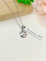 Silver Baseball Charm Necklace Christmas Gifts for Baseball Team, Coach School Sport Team Gifts, D048