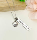 Silver Baseball Charm Necklace Christmas Gifts for Baseball Team, Coach School Sport Team Gifts, D048