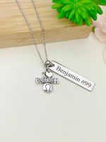 I Heart Baseball Necklace Name, Tag, Number, Christmas Gifts for Baseball, Coach School Sport Team Gifts, D049