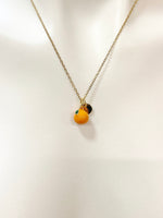 Gold Orange Charm Necklace Fruits Foodie Jewelry Gift, Personalized Customized Gifts, N5161A