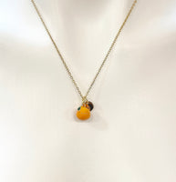 Gold Orange Charm Necklace Fruits Foodie Jewelry Gift, Personalized Customized Gifts, N5161A