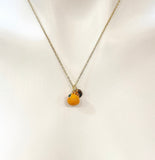 Gold Orange Charm Necklace Fruits Foodie Jewelry Gift, Personalized Customized Gifts, N5161A