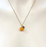 Gold Orange Charm Necklace Fruits Foodie Jewelry Gift, Personalized Customized Gifts, N5161A