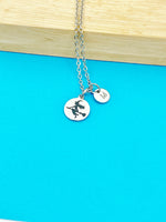 Witch Riding Broom Charm Necklace Halloween Jewelry Gift, N1297