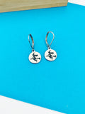 Witch Riding Broom Charm Earrings Halloween Jewelry Gift, Hypoallergenic Earrings, N1297B