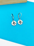 Witch Riding Broom Charm Earrings Halloween Jewelry Gift, Hypoallergenic Earrings, N1297B