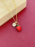 Gold Red Strawberry Charm Necklace Best Seller Christmas Gifts for Girlfriends, N5778