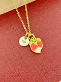 Gold Peach Charm Necklace, N5386