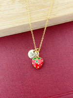 Gold Strawberry Charm Necklace Best Christmas Gifts for Girlfriends, N5789