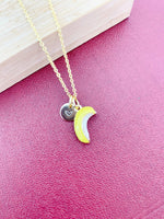 Gold Banana Charm Necklace Yellow, Best Seller Christmas Gifts for Best Friends, N5792