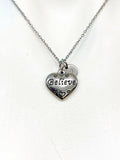 Stainless Steel Believe Heart Charm Necklace Best Seller Christmas Gifts, N1919